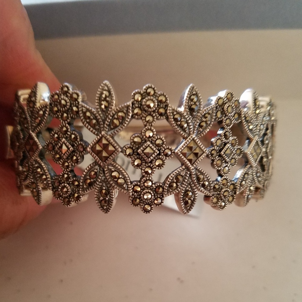 Sterling Silver 925 & Marcasite Statement bracelet